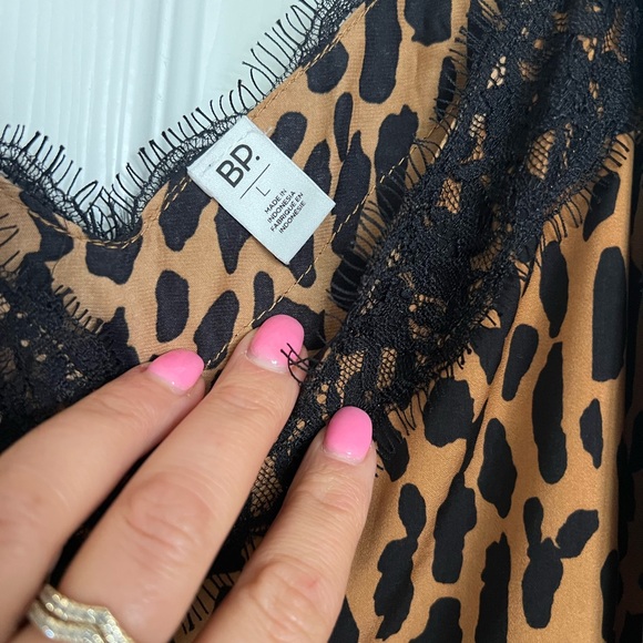NWOT BP Leopard Animal Print Satin & Lace Trim Camisole - Picture 4 of 7